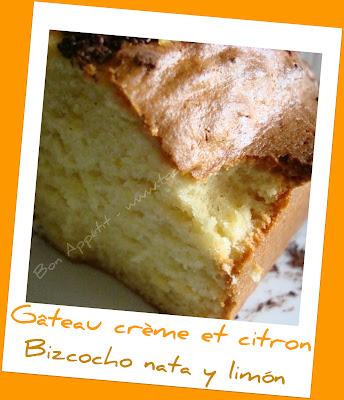 Gâteau citron et crème - Bizcocho limón y nata