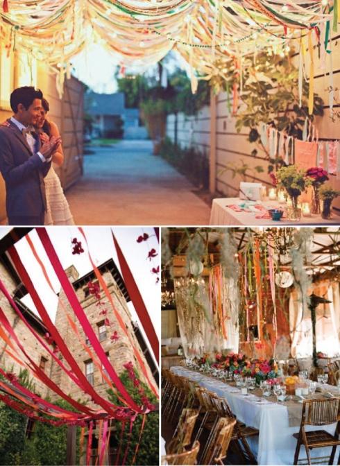 ruban-decoration-mariage-salle Le ruban de satin en tant que decoratiopn de salle