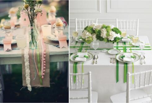 ruban-deco-table-fete Le ruban de satin en tant que decoratiopn de salle