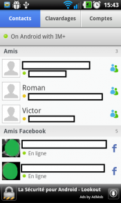 IM+: Instant Messaging pour Android, vos amis au bout des doigts !