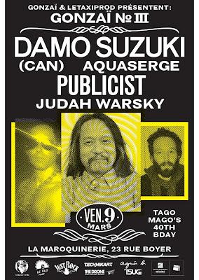 Gonzaï 3 - Damo Suzuki, Aquaserge, Publicist et Judah Warsky à la Maroquinerie (09/03/2012)