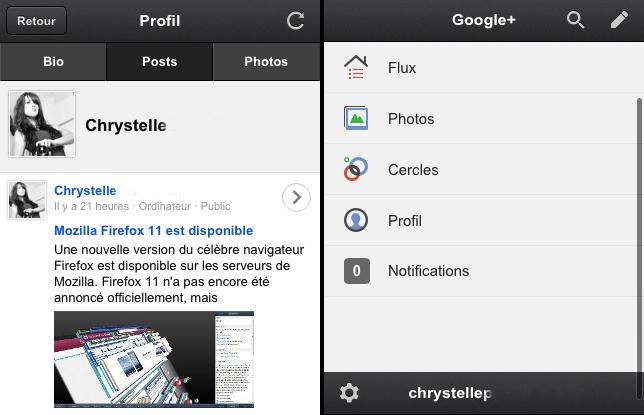 Google+ Web mobile Google+ : Nouvelle version web mobile