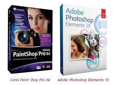 Logiciels : face-à-face Photoshop Elements 10 / Paint Shop Pro X4