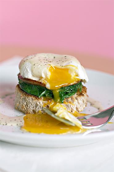 oeufs pochés, champignons, roquette et crème de truffe oeufs pochés, champignons, roquette et crème de truffe