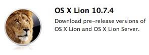 OS X Lion 10.7.4 bêta disponible