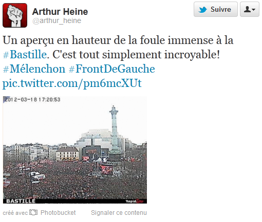 Capture bastille Pour une VIème République, une #Bastille en rouge, images et mouvements – Vive l’ #insurrection populaire !