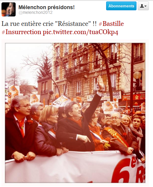 Capture Pour une VIème République, une #Bastille en rouge, images et mouvements – Vive l’ #insurrection populaire !