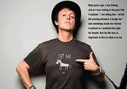 Paul McCartney pose pour la PETA
