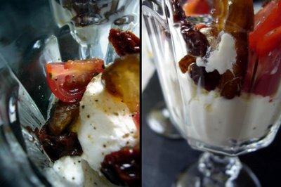 L'idée du week-end : verrines de tomates séchées et de dattes à la ricotta