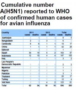 GRIPPE AVIAIRE H5N1: 3 nouveaux cas en Asie, un nouveau programme de surveillance – OMS-FAO