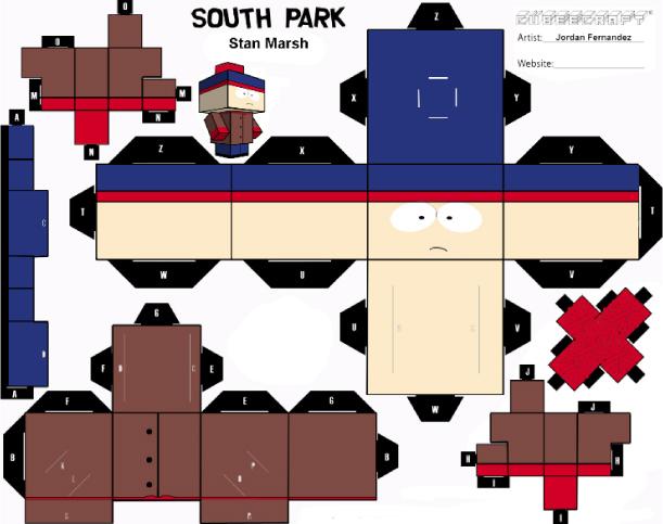Papertoys South Park (x4)