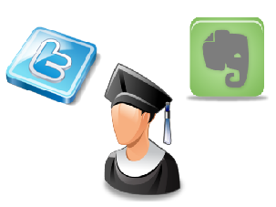 Apprendre avec twitter et evernote <h2 alt=