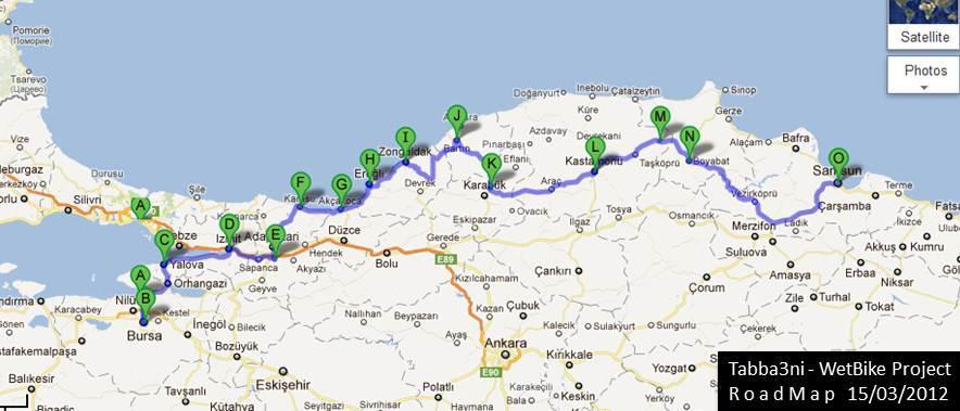 trajet vélo Arafet le 15 Mars 2012 trajet vélo Arafet le 15 Mars 2012