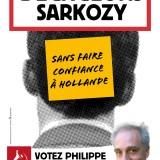 Affiche de campagne de Philippe Poutou: Dégageons Sarkozy sans faire confiance à Hollande. Votez Philippe Poutou !
