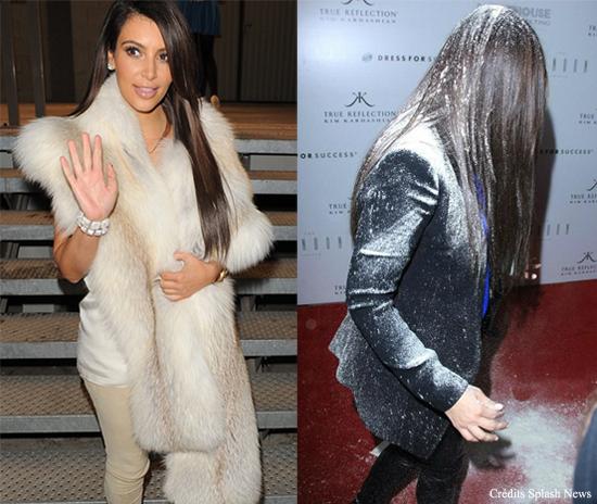 Kim Kardashian reçoit un sac de farine sur le tapis rouge