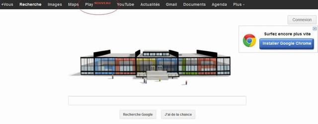 Google Play s’invite dans la barre de navigation de la page Google Google Play s’invite dans la barre de navigation de la page Google