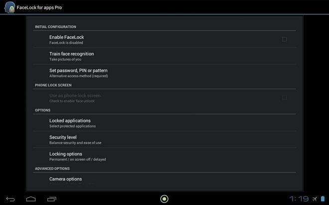 Déverrouiller son écran et ses applications Android par la reconnaissance faciale avec FaceLock FaceLock-Android-Home