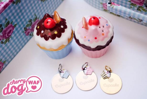 MĂŠdailles cupcake pour chiens Les médailles pour chiens Cherry Dog : Cupcake & Sweet