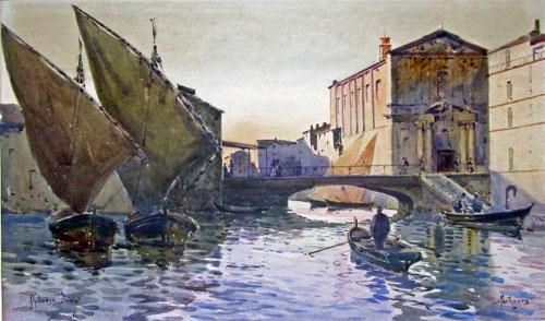 alphonse-rey-Port de Martigues Quelques aquarellistes français disparus au 20ème siècle – Partie 5 – Auguste Gilbert Privat – Alphonse Rey– Henri Rivière – George-Frederic Rötig – Paul Roux – Jean-Marie Rückbusch – René Vincent – Jean-Jacques Waltz dit Handi – Félix Ziem