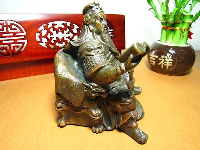 Statue Guan Gong en bronze