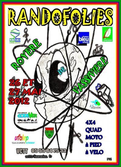 Randofolies de Vassivière le 26 et 27 mai 2012 affiche RANDOFOLIES DE VASSIVIERE 2012