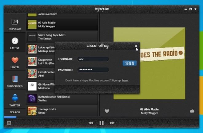 Trouver et écouter la musique la plus populaire sur le Web avec Hypegram Sign in