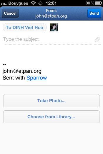 Sparrow pour iPhone maintenant disponible sur l’App Store