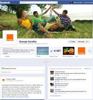 orange caraïbes Facebook antilles réseau sociaux