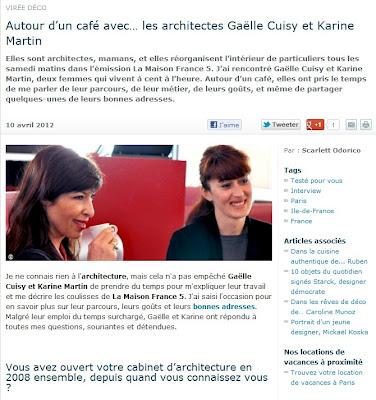 Autour d’un café avec… les architectes Gaëlle Cuisy et Karine Martin