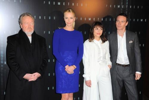 Preview de Prometheus en présence de Ridley Scott, Charlize Theron, Noomi Rapace et Michael Fassbender.