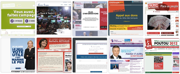 site internet des candidats à l'élection présidentielle 2012