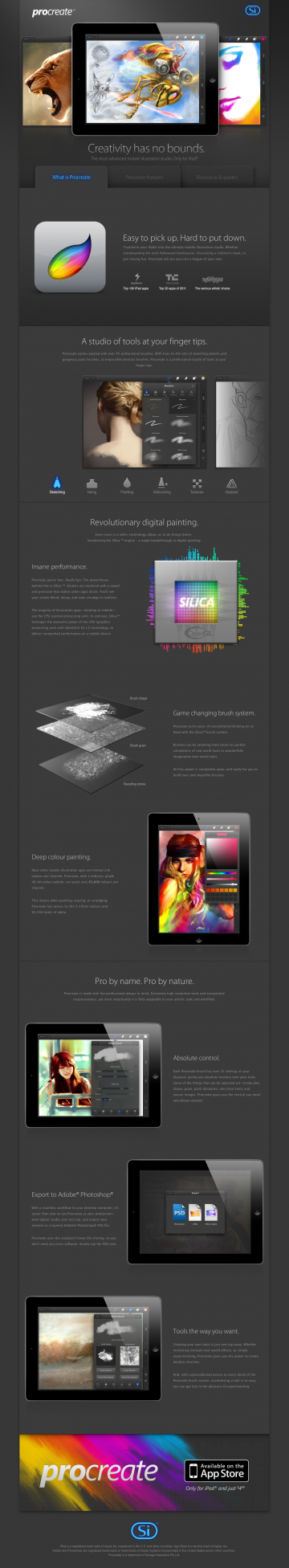 Procreate Apple et 20 sites web à couper le souffle!