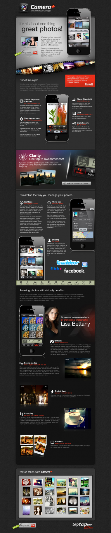 Camera+ Apple et 20 sites web à couper le souffle!