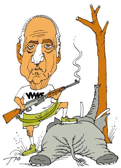 Le Roi Juan Carlos et les éléphants dans les caricatures