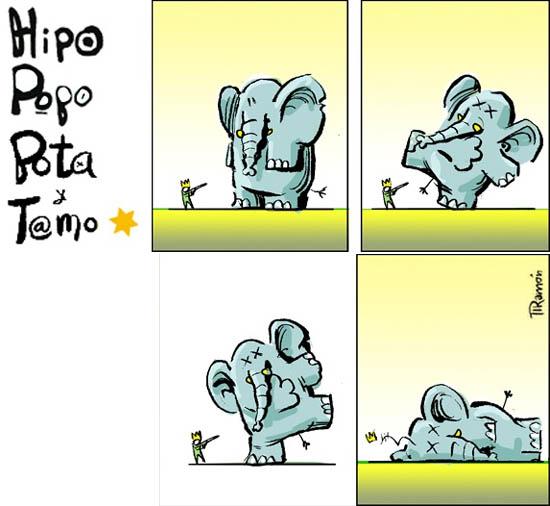 Le Roi Juan Carlos et les éléphants dans les caricatures