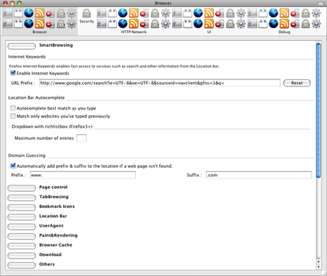 Une interface graphique pour gérer les options cachées de Firefox configurationmania-firefox.png