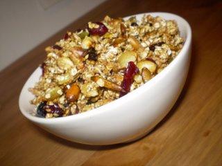 cranberries and macadamia granola