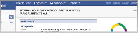 Groupe de pétition pour que Facebook soit traduis en Français