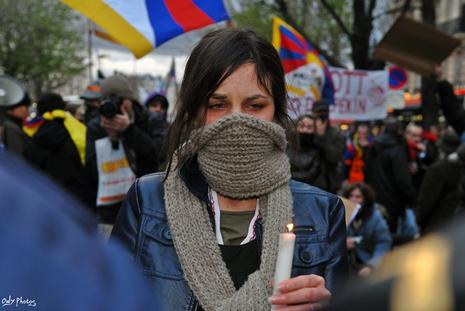Manifestation à Paris contre la répression chinoise au Tibet (2) undefined