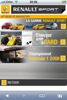 F1 : un site Renault pour iPhone Renault Sport version iPhone