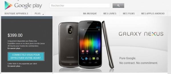 nexus google sell 600x259 Google commercialise le Galaxy Nexus sur Google Play 