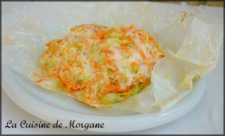 Papillotes de saumon aux ravioles et légumes croquants Papillotes de saumon aux ravioles et légumes croquants