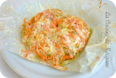 Papillotes de saumon aux ravioles et légumes croquants Papillotes de saumon aux ravioles et légumes croquants