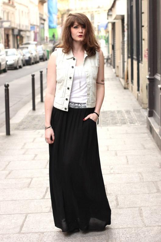 jupe longue veste jean Sid