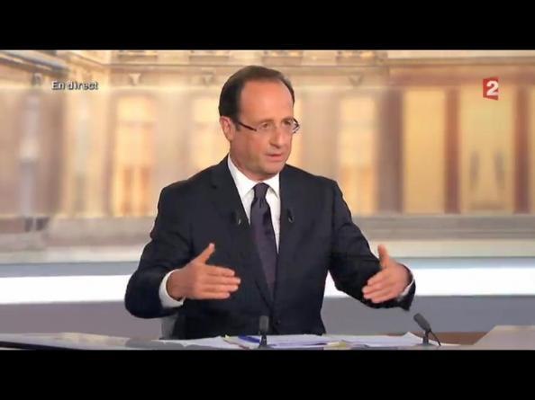 François Hollande, ce soir, sur France 2 (02-05-2012)