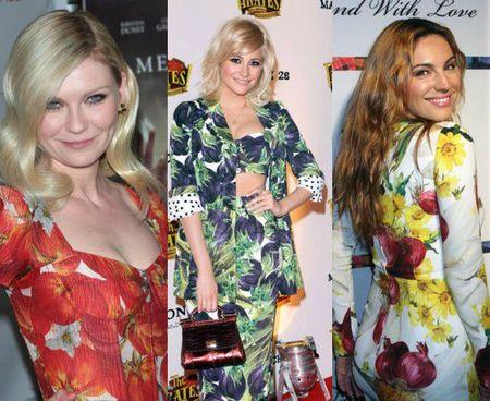 Ils en pensent quoi de… Ma robe aux imprimés légumes ! Pixie-Lott-Kirsten-Dunst-fans-des-robes-legumes-de-Dolce-Gabbana