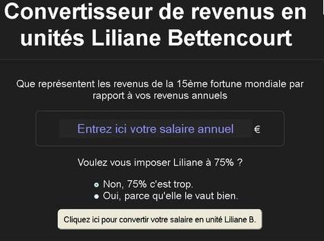 Convertisseur de revenus en unités Liliane Bettencourt