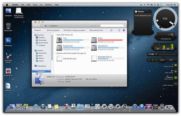 Donnez un look Mac à votre PC Windows grâce au thème OS X Moutain Lion