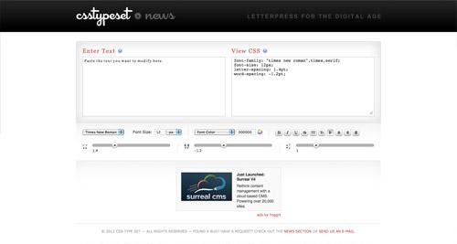 CSS Type Set CSS Type Set