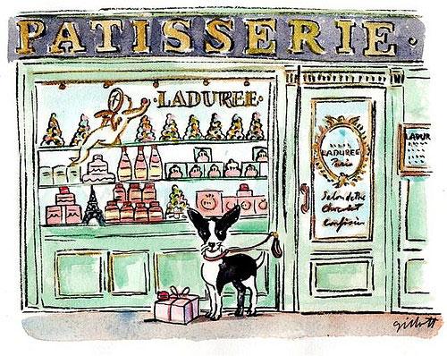 dessinateur-London-in-PARIS.-Gerard-Mulot-hotel-jeu-de-paume-paris Croquez votre chien chez Ladurée!
